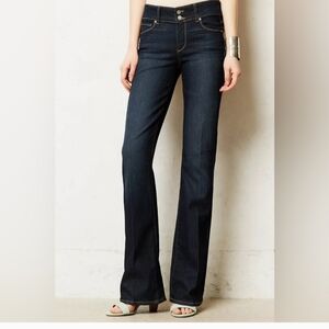 Paige Hidden Hills High Rise Boot Cut Jeans-Dark Wash-Long Inseam- Sz 32